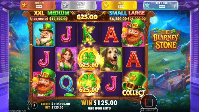 The Blarney Stone - ekran Money Collect z kapeluszem na piątym bębnie